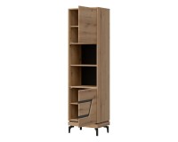 Bookcase KRIS KS08 54 cm, 2 doors, evoke oak and black Bookcase KRIS KS08 54 cm, 2 doors, evoke oak and black