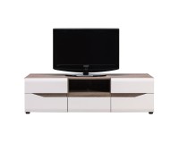 TV unit LIONEL 150 cm, 2 doors and 1 drawer, truffle sonoma oak with white gloss fronts TV unit LIONEL 150 cm, 2 doors and 1 drawer, truffle sonoma oak with white gloss fronts