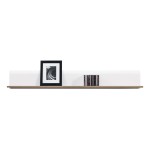 Wall shelf LIONEL 150 cm, truffle sonoma oak and white gloss