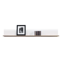Wall shelf LIONEL 150 cm, truffle sonoma oak and white gloss