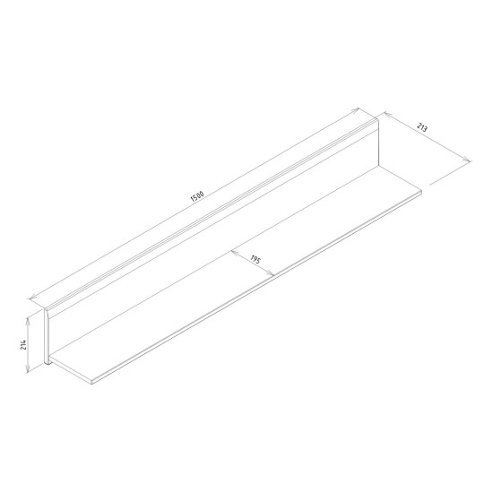 Wall shelf LIONEL 150 cm, truffle sonoma oak and white gloss