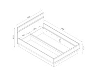 Bed LIONEL 180 x 200, with storage box, truffle sonoma oak and white gloss Bed LIONEL 180 x 200, with storage box, truffle sonoma oak and white gloss