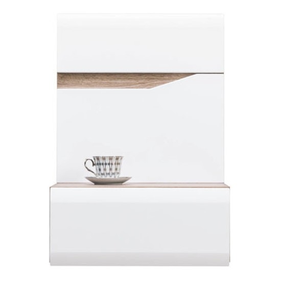 Bedside table LIONEL 50 cm, 1 drawer, right-hand, truffle sonoma oak with white gloss fronts Bedside table LIONEL 50 cm, 1 drawer, right-hand, truffle sonoma oak with white gloss fronts
