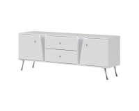 Тумба ТВ LUXOR 160 см, белый и белый глянец, фасады белый глянец