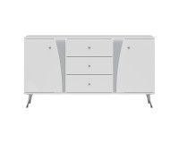 Chest of drawers LUXOR 160 cm, white and white gloss with white gloss fronts Chest of drawers LUXOR 160 cm, white and white gloss with white gloss fronts