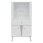 Display cabinet LUXOR 83 cm, white and white gloss with white gloss fronts