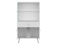 Display cabinet LUXOR 83 cm, white and white gloss with white gloss fronts