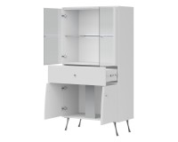 Display cabinet LUXOR 83 cm, white and white gloss with white gloss fronts