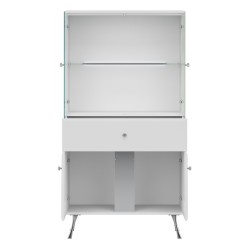 ויטרינה LUXOR LX04 83, לבן ולבן מבריק עם חזיתות לבן מבריק ויטרינה LUXOR LX04 83, לבן ולבן מבריק עם חזיתות לבן מבריק
