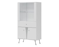 ויטרינה LUXOR LX04 83, לבן ולבן מבריק עם חזיתות לבן מבריק ויטרינה LUXOR LX04 83, לבן ולבן מבריק עם חזיתות לבן מבריק