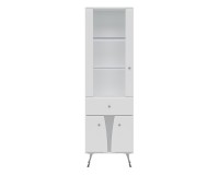 Display cabinet LUXOR 59 cm, left or right, white and white gloss with white gloss fronts