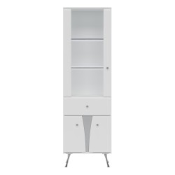 Display cabinet LUXOR 59 cm, left or right, white and white gloss with white gloss fronts
