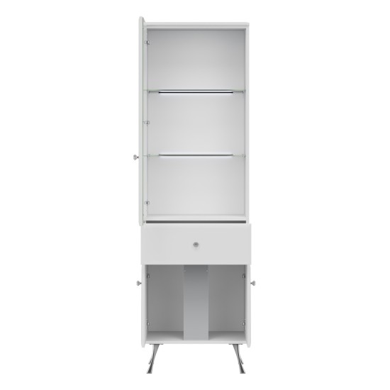 Display cabinet LUXOR 59 cm, left or right, white and white gloss with white gloss fronts