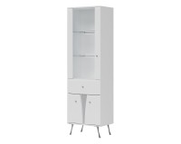 Display cabinet LUXOR 59 cm, left or right, white and white gloss with white gloss fronts