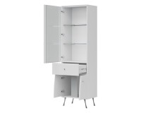 Display cabinet LUXOR 59 cm, left or right, white and white gloss with white gloss fronts