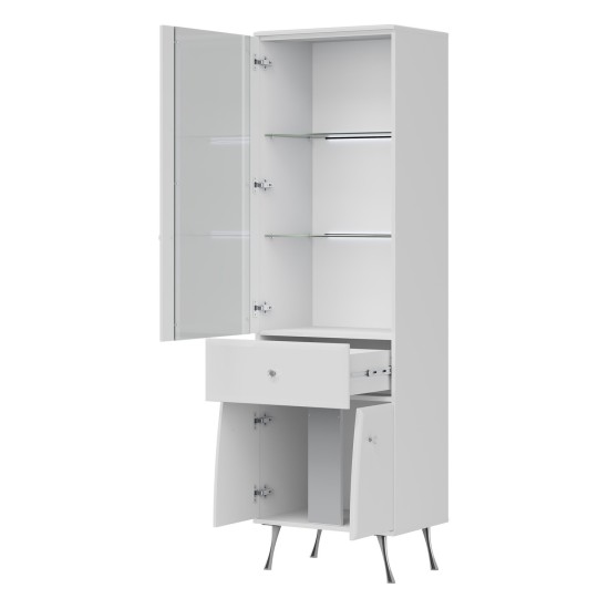 ויטרינה LUXOR 59, שמאלית או ימנית, לבן ולבן מבריק עם חזיתות לבן מבריק ויטרינה LUXOR 59, שמאלית או ימנית, לבן ולבן מבריק עם חזיתות לבן מבריק