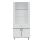 Display cabinet LUXOR 83 cm, white and white gloss with white gloss fronts