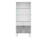 Display cabinet LUXOR 83 cm, white and white gloss with white gloss fronts