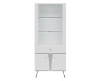 ויטרינה LUXOR LX06 83, לבן ולבן מבריק עם חזיתות לבן מבריק ויטרינה LUXOR LX06 83, לבן ולבן מבריק עם חזיתות לבן מבריק