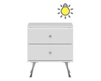 שידת לילה LUXOR LX10 50, לבן ולבן מבריק עם חזיתות לבן מבריק שידת לילה LUXOR LX10 50, לבן ולבן מבריק עם חזיתות לבן מבריק