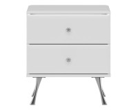 שידת לילה LUXOR LX10 50, לבן ולבן מבריק עם חזיתות לבן מבריק שידת לילה LUXOR LX10 50, לבן ולבן מבריק עם חזיתות לבן מבריק