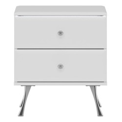 שידת לילה LUXOR LX10 50, לבן ולבן מבריק עם חזיתות לבן מבריק שידת לילה LUXOR LX10 50, לבן ולבן מבריק עם חזיתות לבן מבריק