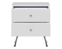 שידת לילה LUXOR LX10 50, לבן ולבן מבריק עם חזיתות לבן מבריק שידת לילה LUXOR LX10 50, לבן ולבן מבריק עם חזיתות לבן מבריק