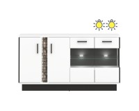 מזנון MARCO 153, 4 דלתות, לבן ושחור עם חזיתות לבן