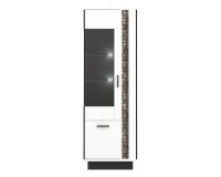 ויטרינה MARCO 64, 2 דלתות, שמאלית, לבן ושחור עם חזיתות לבן