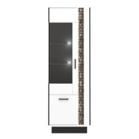 ויטרינה MARCO 64, 2 דלתות, שמאלית, לבן ושחור עם חזיתות לבן