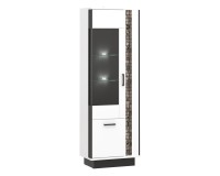 ויטרינה MARCO 64, 2 דלתות, שמאלית, לבן ושחור עם חזיתות לבן