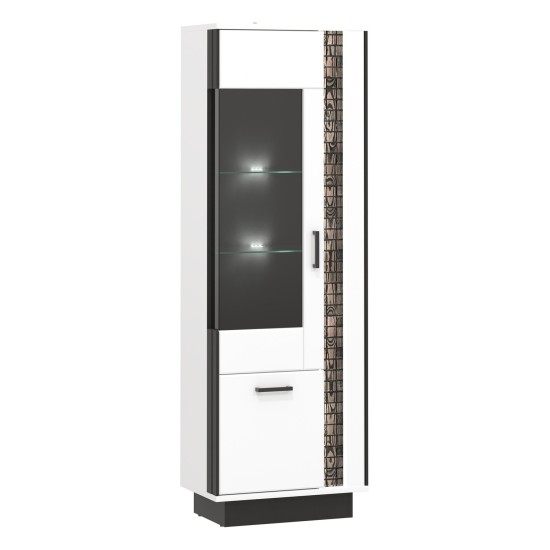 ויטרינה MARCO 64, 2 דלתות, שמאלית, לבן ושחור עם חזיתות לבן