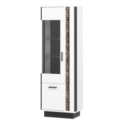 ויטרינה MARCO 64, 2 דלתות, שמאלית, לבן ושחור עם חזיתות לבן