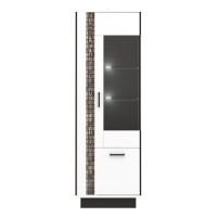 ויטרינה MARCO 64, 2 דלתות, ימנית, לבן ושחור עם חזיתות לבן