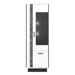 Display cabinet MARCO 64 cm, 2 doors, right-hand, white and black with white fronts