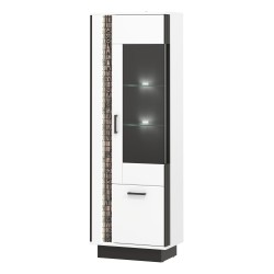 ויטרינה MARCO 64, 2 דלתות, ימנית, לבן ושחור עם חזיתות לבן