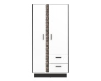 ארון בגדים MARCO 94, 2 דלתות ו 2 מגירות, לבן ושחור עם חזיתות לבן ארון בגדים MARCO 94, 2 דלתות ו 2 מגירות, לבן ושחור עם חזיתות לבן