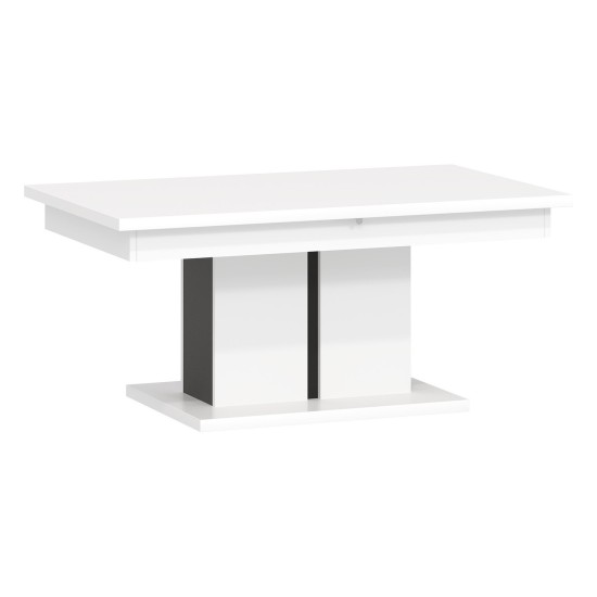 Coffee table MARCO cm, extendable, white and black with white fronts Coffee table MARCO cm, extendable, white and black with white fronts