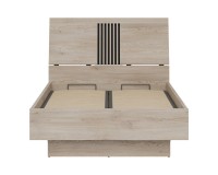 Кровать MATI 120 x 200, с ящиком для белья, дуб кремона котта и чёрный Кровать MATI 120 x 200, с ящиком для белья, дуб кремона котта и чёрный