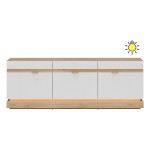 TV unit MILTON 164 cm, 3 doors, cremona torro oak with white matt fronts