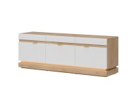 TV unit MILTON 164 cm, 3 doors, cremona torro oak with white matt fronts