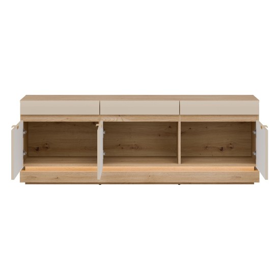 TV unit MILTON 164 cm, 3 doors, cremona torro oak with cashmere matt fronts