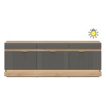 TV unit MILTON 164 cm, 3 doors, cremona torro oak with grey matt fronts