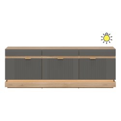 TV unit MILTON 164 cm, 3 doors, cremona torro oak with grey matt fronts TV unit MILTON 164 cm, 3 doors, cremona torro oak with grey matt fronts