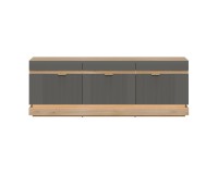 TV unit MILTON 164 cm, 3 doors, cremona torro oak with grey matt fronts TV unit MILTON 164 cm, 3 doors, cremona torro oak with grey matt fronts