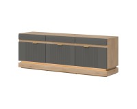 TV unit MILTON 164 cm, 3 doors, cremona torro oak with grey matt fronts TV unit MILTON 164 cm, 3 doors, cremona torro oak with grey matt fronts