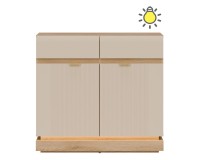 Chest of drawers MILTON 95 cm, 2 doors and 2 drawers, cremona torro oak with cashmere matt fronts