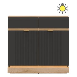 Chest of drawers MILTON 95 cm, 2 doors and 2 drawers, cremona torro oak with anthracite matt fronts Chest of drawers MILTON 95 cm, 2 doors and 2 drawers, cremona torro oak with anthracite matt fronts