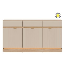 Chest of drawers MILTON 164 cm, 3 doors and 3 drawers, cremona torro oak with cashmere matt fronts
