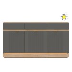 Chest of drawers MILTON 164 cm, 3 doors and 3 drawers, cremona torro oak with grey matt fronts